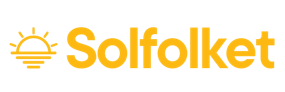 Solfolket logo featuring a stylized sun symbol with radiating elements in warm colors, representing solar energy and community-based renewable energy initiatives
